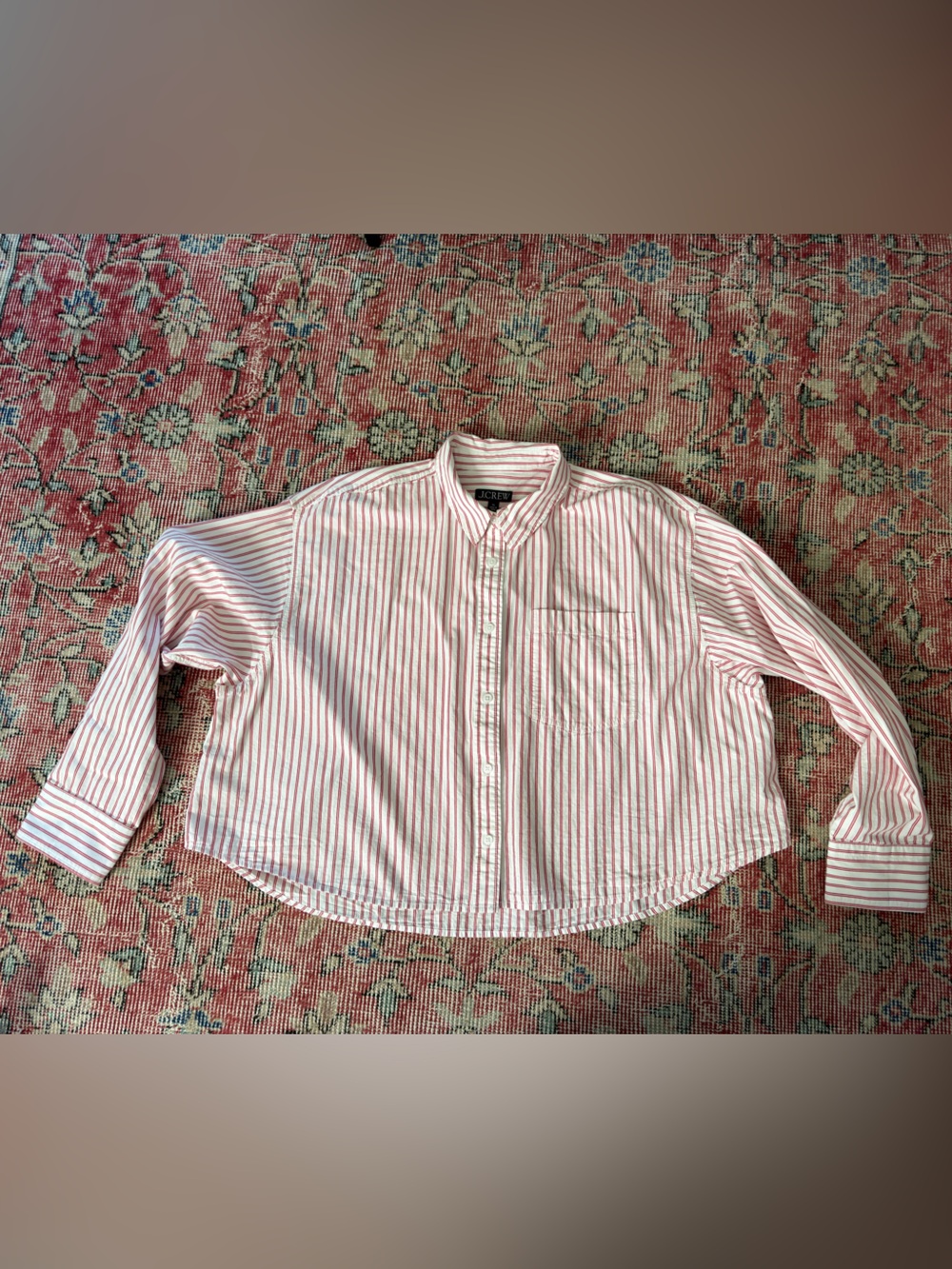 J. Crew Étienne cropped button-up shirt in stripe